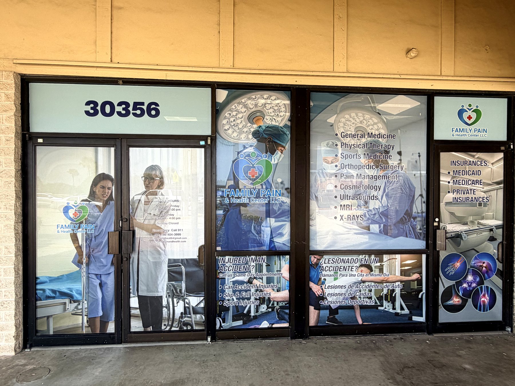 The Family Pain & Health Center storefront on Old Dixie Hwy in Homestead, Florida